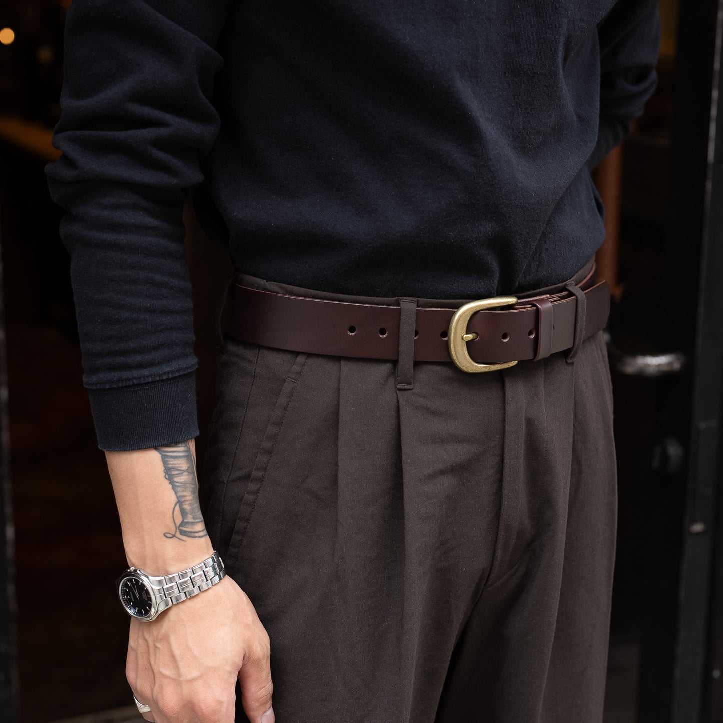 Leather belt 35mm width