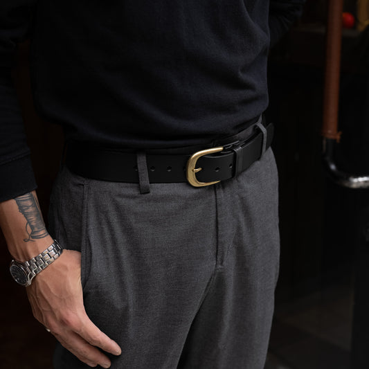 Leather belt 35mm width