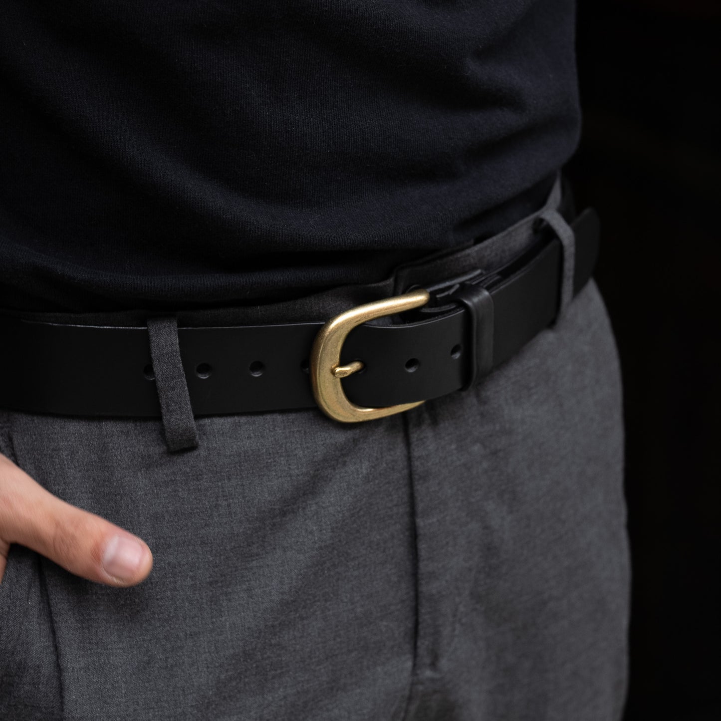 Leather belt 35mm width