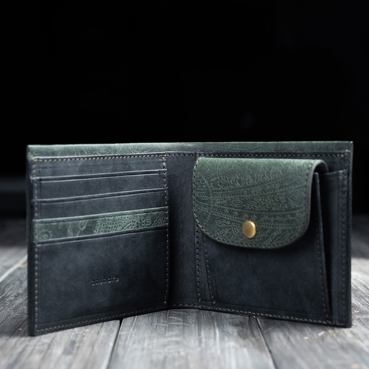 Halbbrieftasche B (Knopf): 【Paisley】