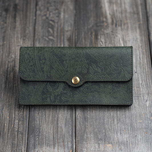 Portafoglio lungo a soffietto: 【Paisley】
